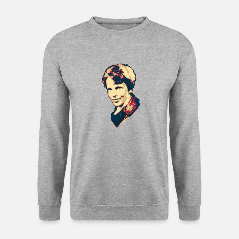 Amelia Earhart - Unisex Pullover - Weißgrau meliert