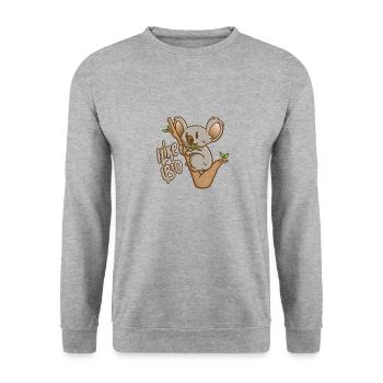 Koala I Like Bio - Unisex Sweatshirt - salt & pepper - Front - Alina (178cm) & Michal (187cm)