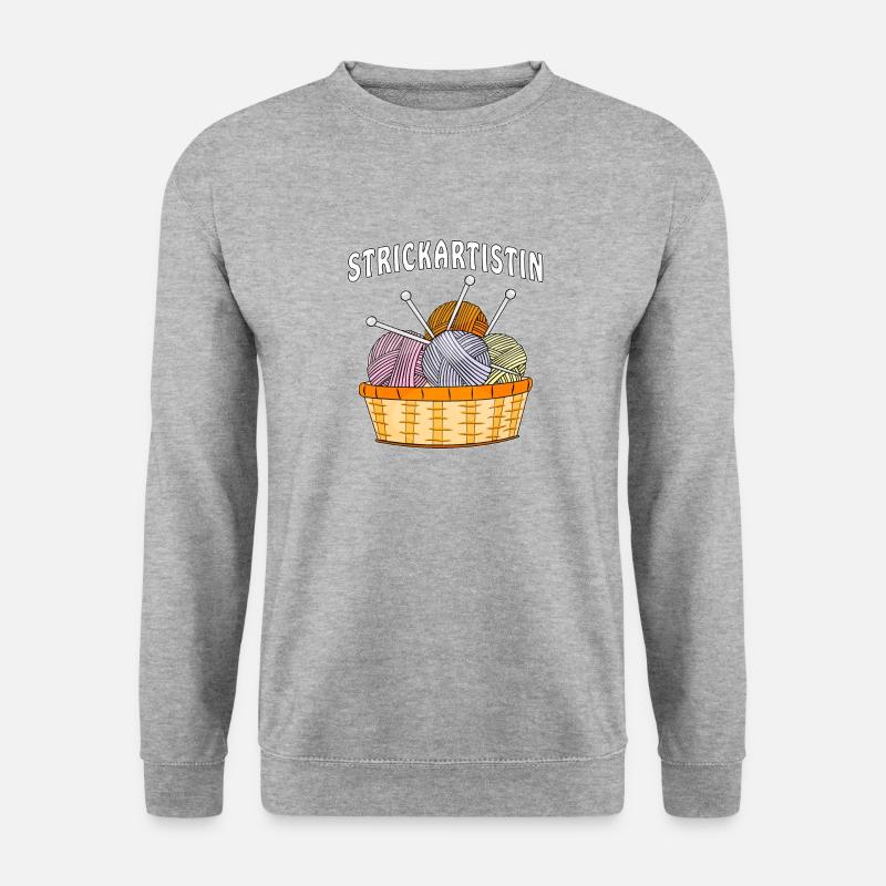 WOLLE STRICKARTISTIN - Unisex Pullover - Weißgrau meliert