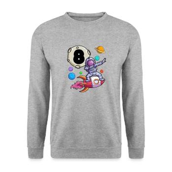 Dabbing Astronaut 8 Yrs Old Birthday Boy Space 8e - Sweat-shirt Unisexe - gris chiné - Devant - Alina (178cm) & Michal (187cm)