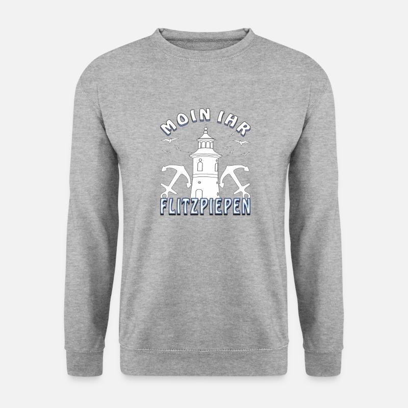 MOIN IHR FLITZPIEPEN - Unisex Pullover - Weißgrau meliert
