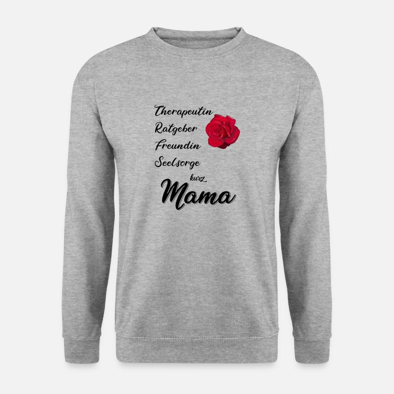 Muttertags Rose, Mama ich liebe dich - Unisex Pullover - Weißgrau meliert