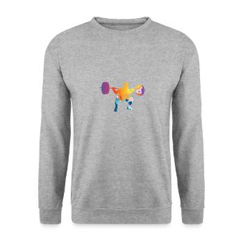 Weightlifting Weightlifter - Unisex Sweatshirt - salt & pepper - Front - Alina (178cm) & Michal (187cm)