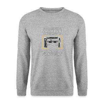 ES IST OKAY WENN DU DRECHSELN NICHT MAGST - Unisex Pullover - Weißgrau meliert - Vorne - Alina (178cm) & Michal (187cm)