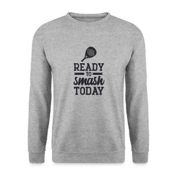 ready to smsh today- Padel tennis - Sweat-shirt Unisexe - gris chiné - Devant - Alina (178cm) & Michal (187cm)