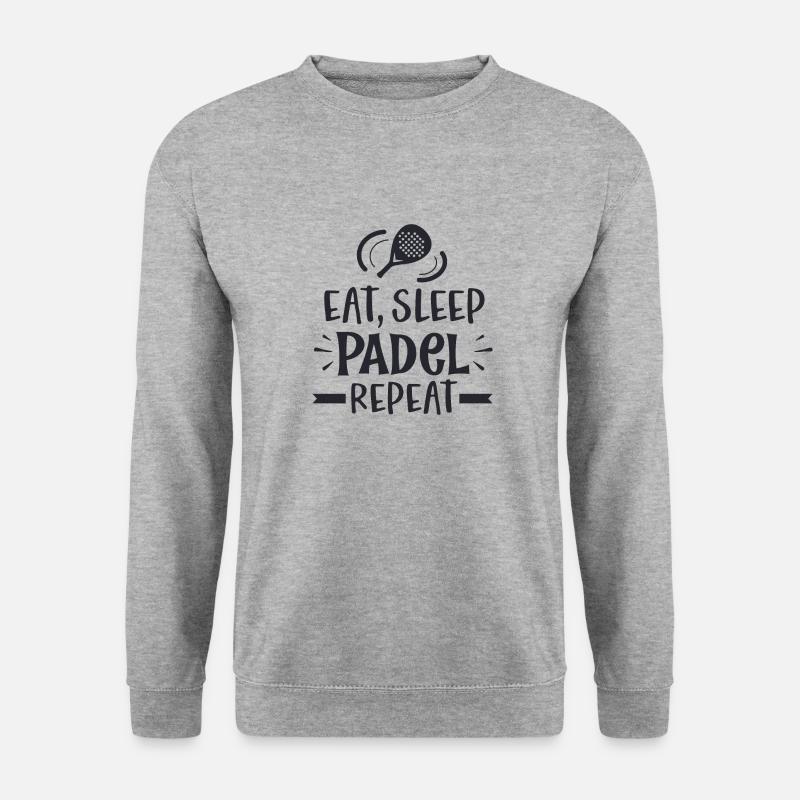 eat sleep padel repeat- Padel tennis - Unisex Pullover - Weißgrau meliert