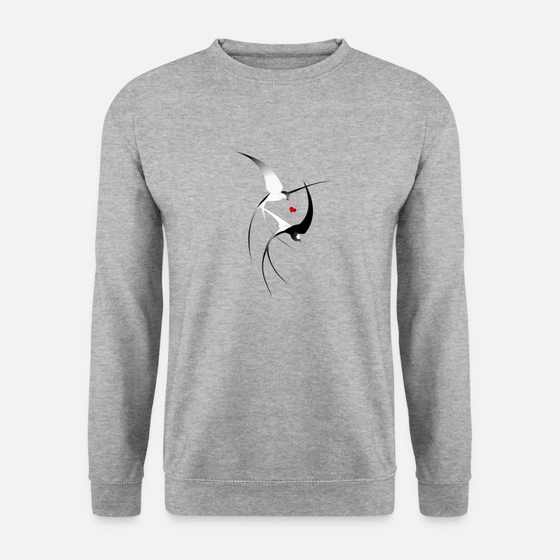 Vogel Schwalben - Unisex Pullover - Weißgrau meliert