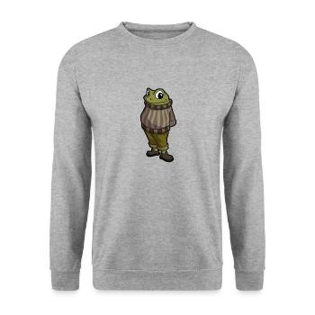 Cottagecore Aesthetic Cute Frog Goblincore Aesthet - Unisex Sweatshirt - salt & pepper - Front - Alina (178cm) & Michal (187cm)