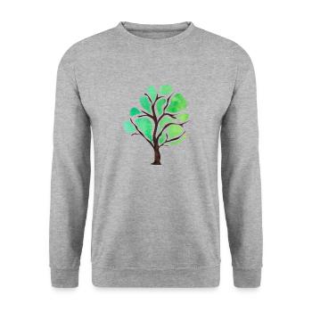 Baum Bäume Umweltschutz Naturschutz CO2 Sauerstoff - Unisex Pullover - Weißgrau meliert - Vorne - Alina (178cm) & Michal (187cm)