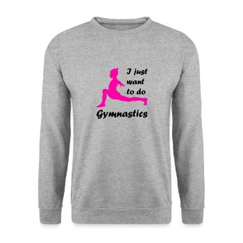 Gymnaste handstand gymnastique - Sweat-shirt Unisexe - gris chiné - Devant - Alina (178cm) & Michal (187cm)