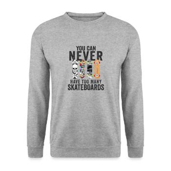 Skateboardfahrer Skater Skateboarder Skateboards - Unisex Pullover - Weißgrau meliert - Vorne - Alina (178cm) & Michal (187cm)