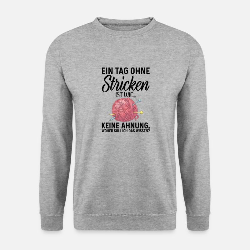 Stricken Strickerin Geschenk - Unisex Pullover - Weißgrau meliert