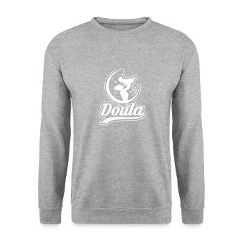 Doula enceinte Sage-femme Birth Coach Catcher - Sweat-shirt Unisexe - gris chiné - Devant - Alina (178cm) & Michal (187cm)