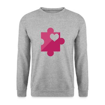 Autismus-Bewusstsein - Unisex Pullover - Weißgrau meliert - Vorne - Alina (178cm) & Michal (187cm)