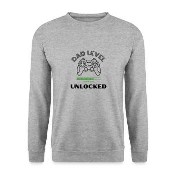 Dad Level Unlocked Loading - Unisex Sweatshirt - salt & pepper - Front - Alina (178cm) & Michal (187cm)