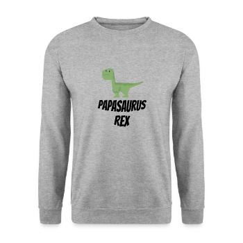 Papasaurus Rex - Sweat-shirt Unisexe - gris chiné - Devant - Alina (178cm) & Michal (187cm)