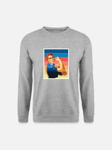 Frauenpower Emanzipation Gleichberechtigung Heldin - Unisex Pullover - Weißgrau meliert