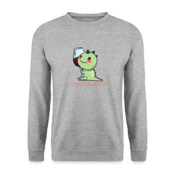 Vinodino - Wine Vinosaurs for wine lovers - Unisex Sweatshirt - salt & pepper - Front - Alina (178cm) & Michal (187cm)