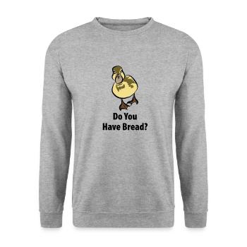 Ente Entchen Quak - Unisex Pullover - Weißgrau meliert - Vorne - Alina (178cm) & Michal (187cm)