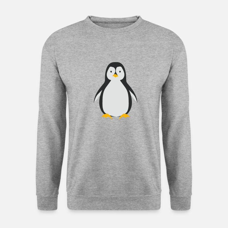 Pinguin - Unisex Pullover - Weißgrau meliert