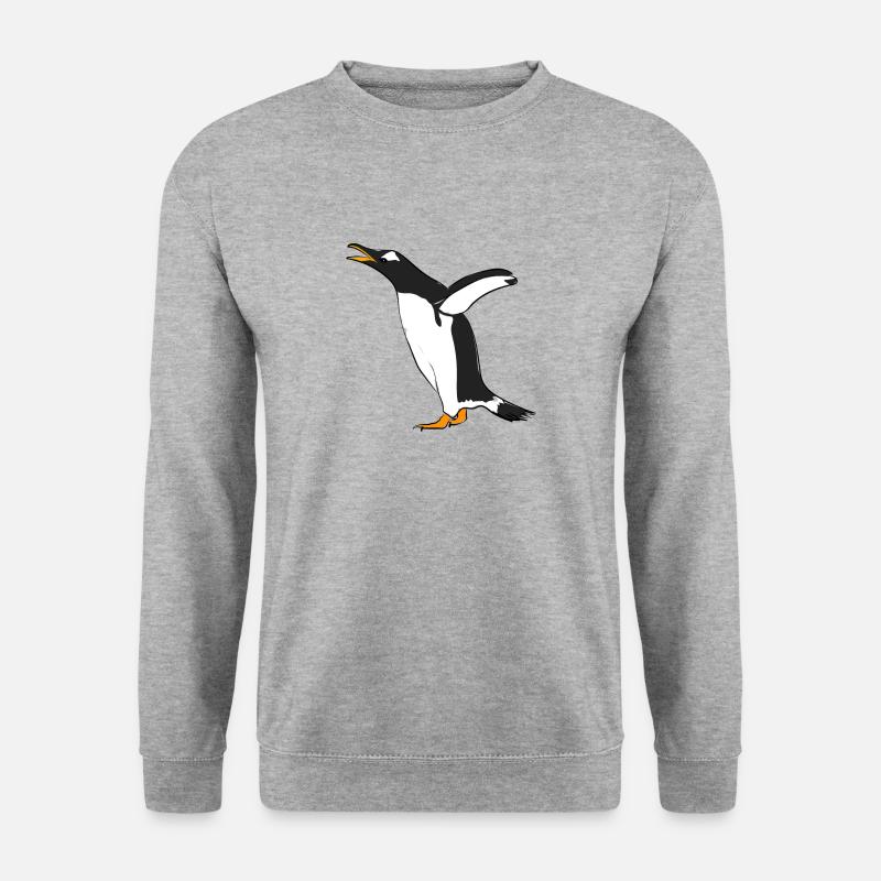 Pinguin - Unisex Pullover - Weißgrau meliert