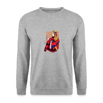 Hobby Quilt Queen - Unisex Sweatshirt - salt & pepper - Front - Alina (178cm) & Michal (187cm)