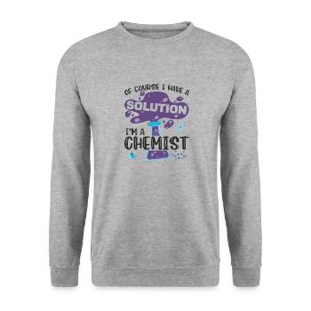 Chimiste Chimie Chimie Professeur Scientifique - Sweat-shirt Unisexe - gris chiné - Devant - Alina (178cm) & Michal (187cm)