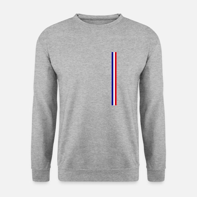 Französische Flagge - blau weiß rot - Unisex Pullover - Weißgrau meliert