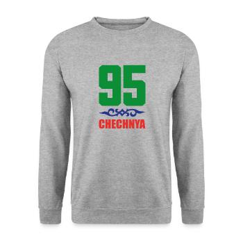 Chechnya Grozny gift Ramzan Kadyrov Noxchi - Unisex Sweatshirt - salt & pepper - Front - Alina (178cm) & Michal (187cm)