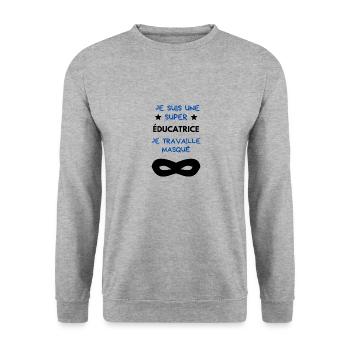 Super éducatrice ! - Sweat-shirt Unisexe - gris chiné - Devant - Alina (178cm) & Michal (187cm)