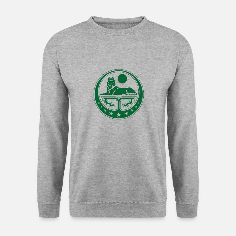 Tschetschenien Grosny Flagge Chechen Geschenk - Unisex Pullover - Weißgrau meliert