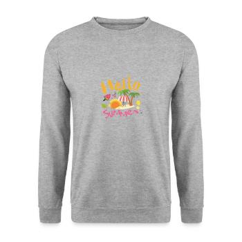 Summer Summer time Nature Leisure Life Saying - Unisex Sweatshirt - salt & pepper - Front - Alina (178cm) & Michal (187cm)