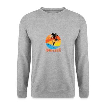 Summer Holiday Holiday Sun Beach Saying - Unisex Sweatshirt - salt & pepper - Front - Alina (178cm) & Michal (187cm)