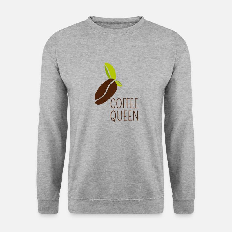 coffee queen - Unisex Pullover - Weißgrau meliert