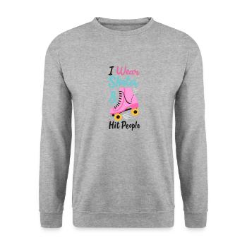 Skates Skating Rollerskater Inlineskater Inliner - Unisex Sweatshirt - salt & pepper - Front - Alina (178cm) & Michal (187cm)