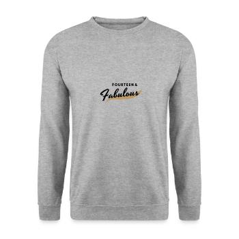 I'm fourteen and fabulous! - Unisex Sweatshirt - salt & pepper - Front - Alina (178cm) & Michal (187cm)