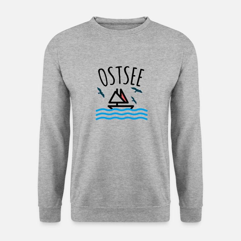 Ostsee - Unisex Pullover - Weißgrau meliert
