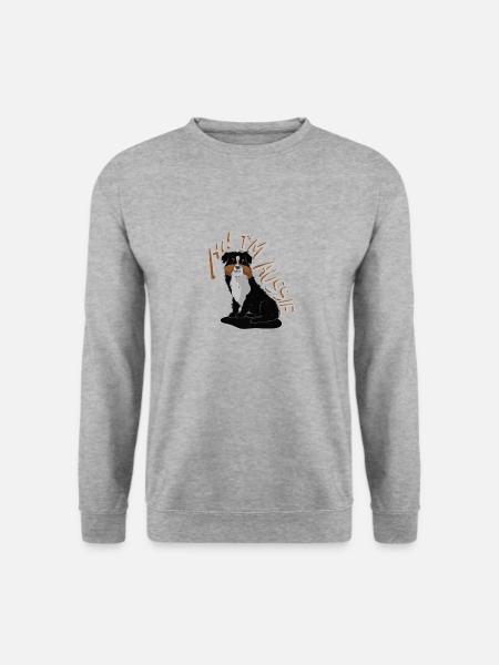 Ich bin ein Aussie Australian Shepard Hund - Unisex Pullover - Weißgrau meliert