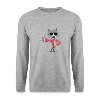 Cool Wolf With Sunglasses Shades Sun Glasses - Unisex Sweatshirt - salt & pepper - Front - Alina (178cm) & Michal (187cm)