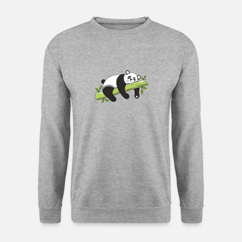 PANDA BÄR - Unisex Pullover - Weißgrau meliert