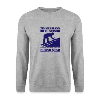 Zimmermann zu sein Handwerker Geschenk Werkzeug - Unisex Pullover - Weißgrau meliert - Vorne - Alina (178cm) & Michal (187cm)