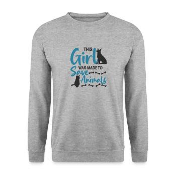 Vet Tech Tierschutz Veterinärmedizin - Unisex Pullover - Weißgrau meliert - Vorne - Alina (178cm) & Michal (187cm)
