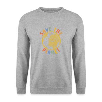 Save The Planet, Environmental Shirt, Save The - Unisex Sweatshirt - salt & pepper - Front - Alina (178cm) & Michal (187cm)
