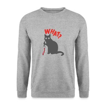 What cadeau chat Animaux enfants Animaux - Sweat-shirt Unisexe - gris chiné - Devant - Alina (178cm) & Michal (187cm)