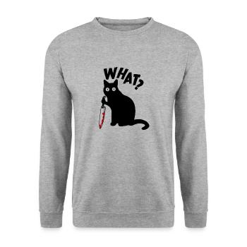 What cadeau chat Animaux enfants Animaux - Sweat-shirt Unisexe - gris chiné - Devant - Alina (178cm) & Michal (187cm)