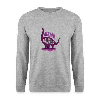 Mama Sauraus Dino Mamasaurus Rex Dinosaur - Unisex Sweatshirt - salt & pepper - Front - Alina (178cm) & Michal (187cm)
