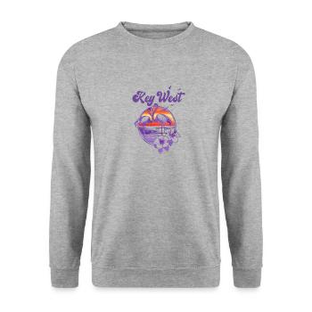 Retro Key West Floride Vacances artistiques - Sweat-shirt Unisexe - gris chiné - Devant - Alina (178cm) & Michal (187cm)