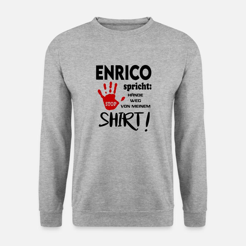 Name Namenstag Geschenkidee ENRICO - Unisex Pullover - Weißgrau meliert