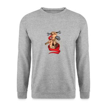 Journée des travailleurs de l’emploi - Sweat-shirt Unisexe - gris chiné - Devant - Alina (178cm) & Michal (187cm)