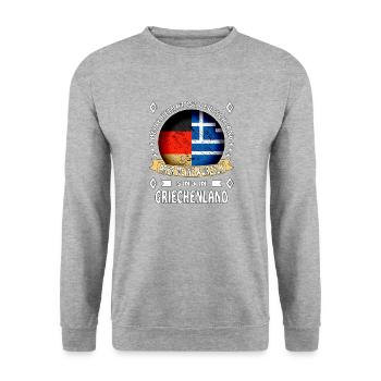 Heimat Deutschland Wurzeln - Unisex Pullover - Weißgrau meliert - Vorne - Alina (178cm) & Michal (187cm)